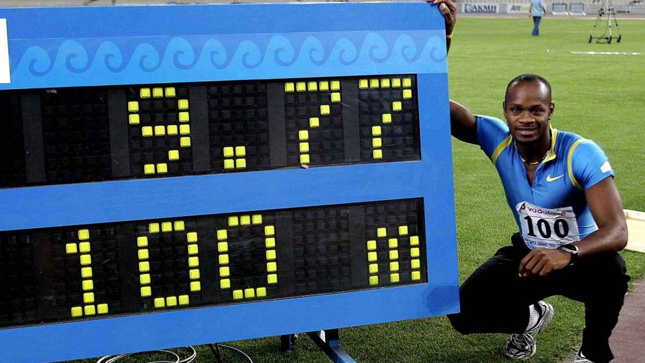 Asafa Powell stellte 2005 einen 100-Meter-Weltrekord auf