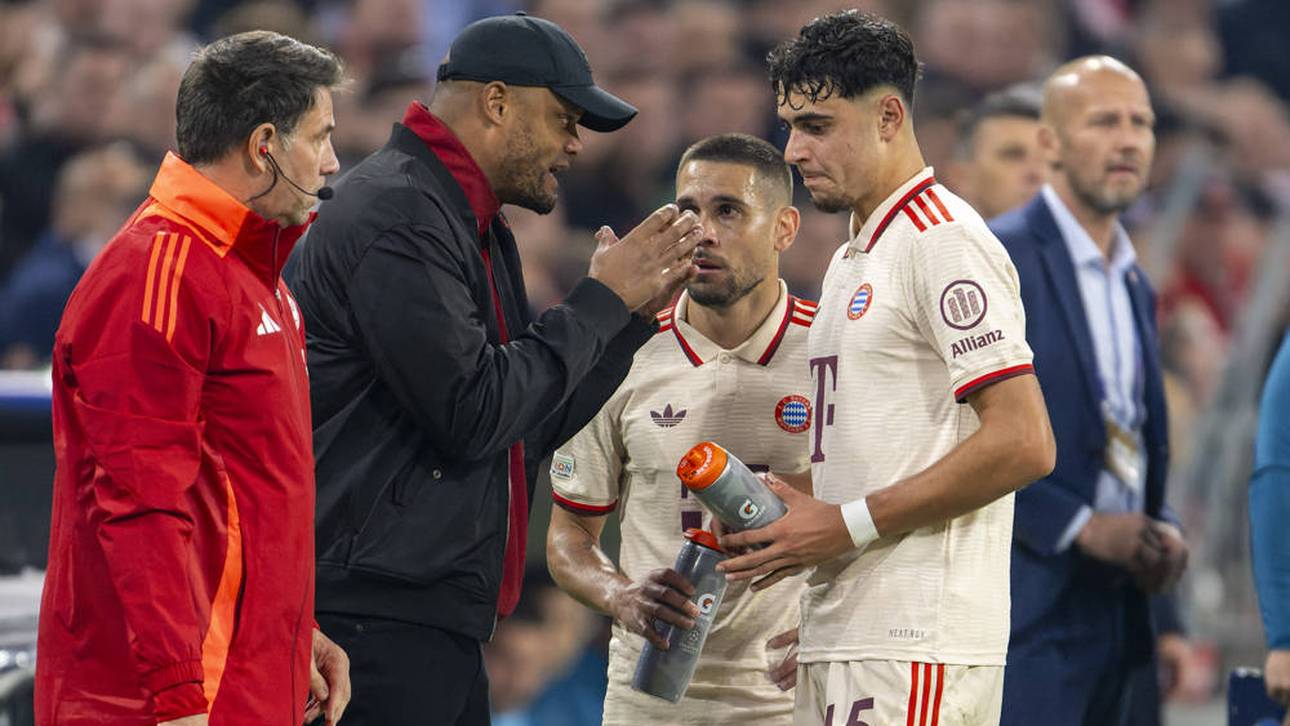 Bayern-Coach Vincent Kompany (hier mit Raphael Guerreiro und Aleksandar Pavlovic) bezieht Stellung zum Thema Überbelastung