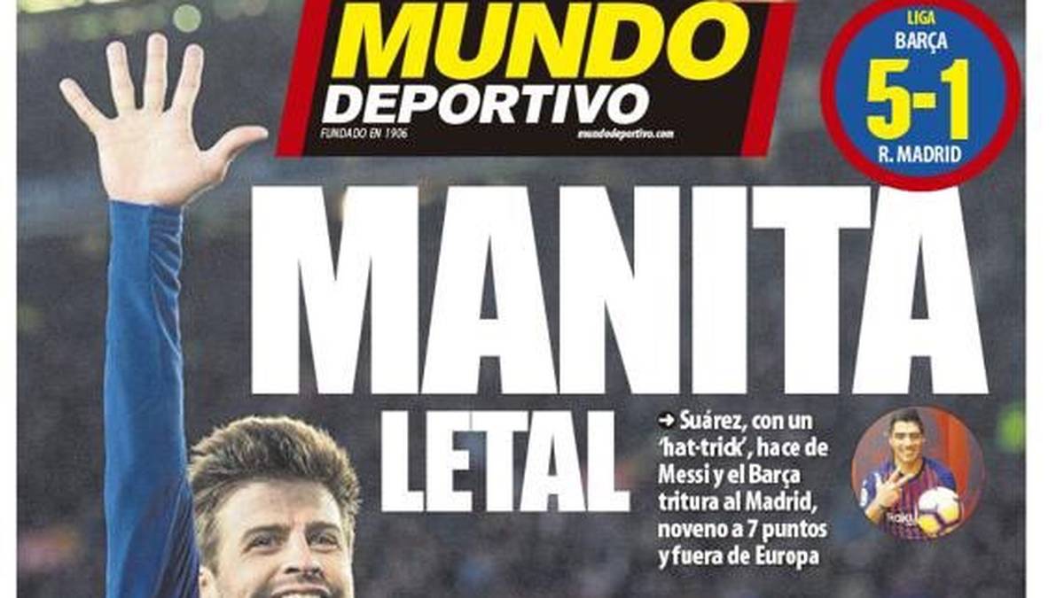 Die katalanische "Mundo Deportivo" tut es der "AS" mit ihrer Schlagzeile fast gleich, formuliert es als "tödliche Handvoll"