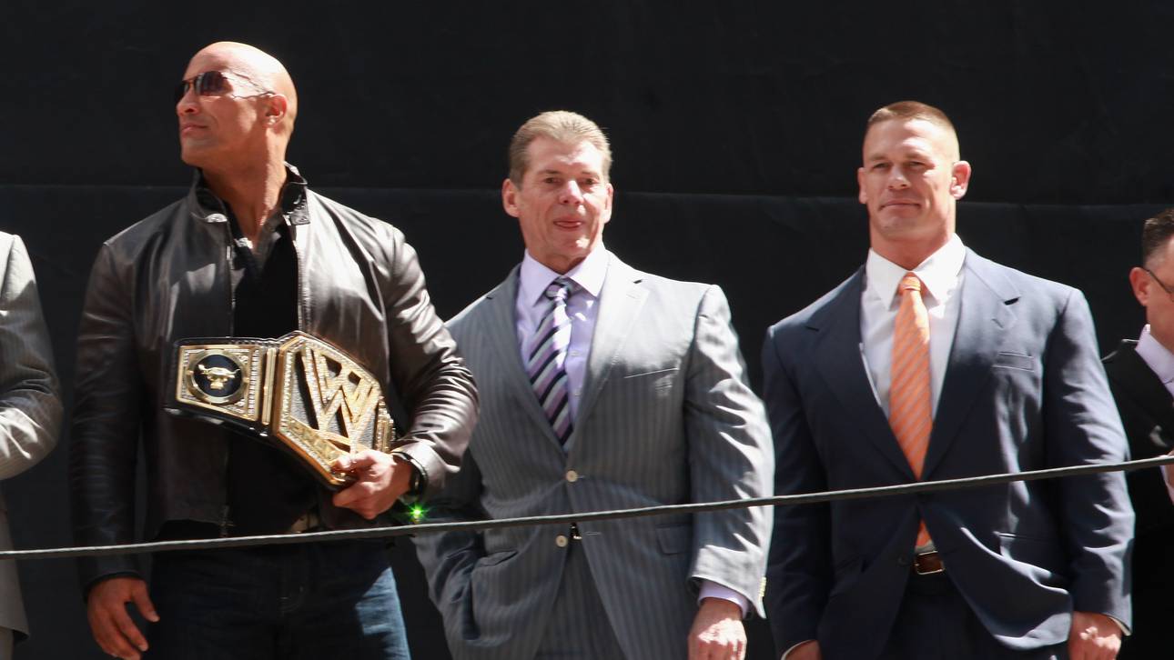 Zielscheiben der "Pipe Bomb" (v.l.): The Rock, Vince McMahon, John Cena
