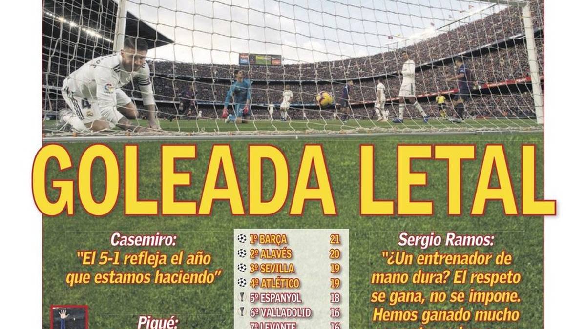 "Tödliches Schützenfest", formuliert sie ihren Titel am Tag nach dem Clasico drastisch. Antonio Conte steht nach mehreren Medienberichten als Nachfolger fest