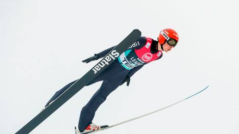 Constantin Schmid from Germany competes in the Men's RAW AIR team ski jumping competition at the FIS World Cup Nordic on March 7, 2020 in Holmenkollen, Norway. (Photo by Terje Bendiksby / NTB Scanpix / AFP) / Norway OUT (Photo by TERJE BENDIKSBY/NTB Scanpix/AFP via Getty Images)