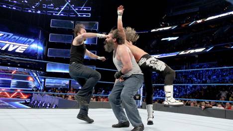 Dean Ambrose, Luke Harper und Dolph Ziggler (v.l.) kämpften bei WWE SmackDown Live um eine Titelchance