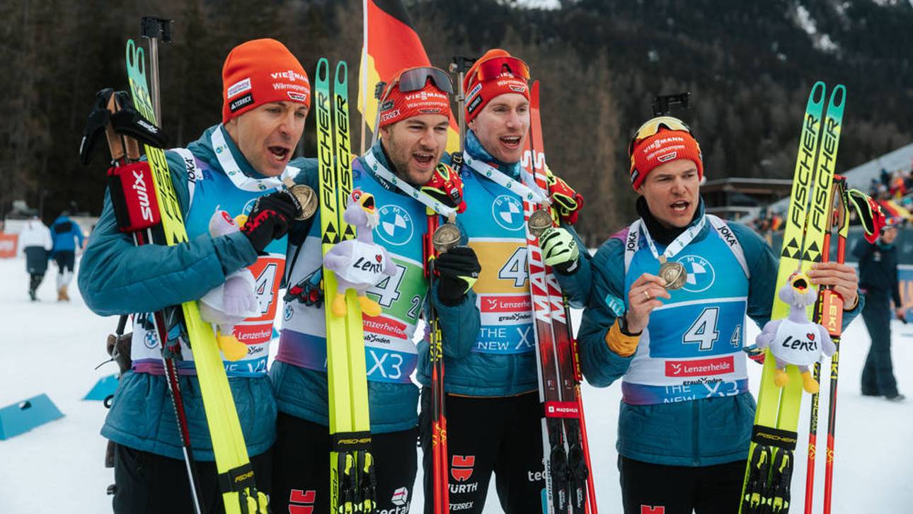 Philipp Nawrath (l.) folgt auf Startläufer Danilo Riethmüler (2. v. l.)