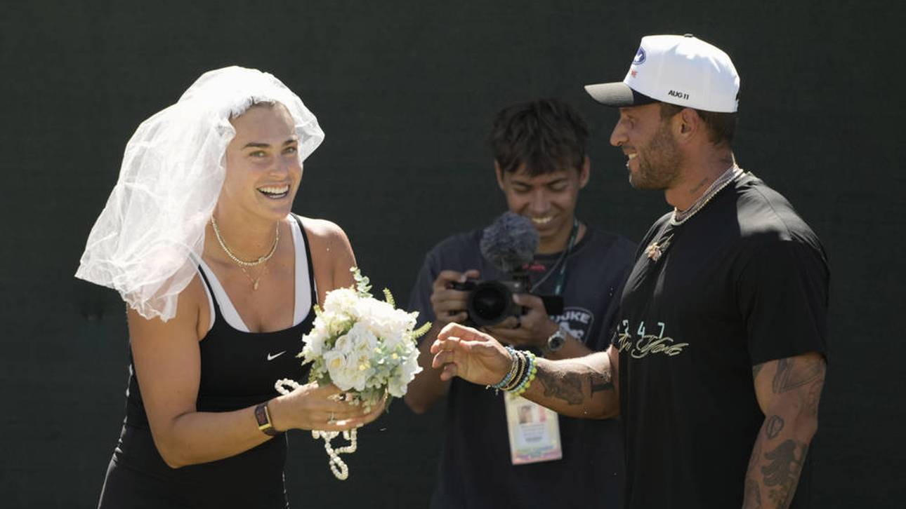 Tennis-Star trainiert mit Brautschleier