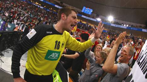 Carsten Lichtlein feiert nach dem Sieg gegen Ägypten bei der Handball-WM