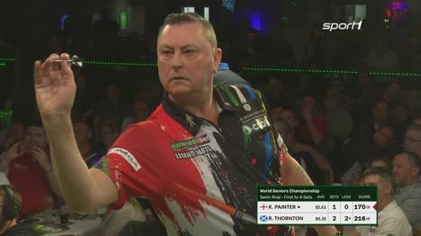 Noch am Vortag bezwang Kevin Painter überraschend Rekordweltmeister Phil Taylor. Gegen Robert Thornton ist im Halbfinale der Senioren-WM allerdings Endstation.