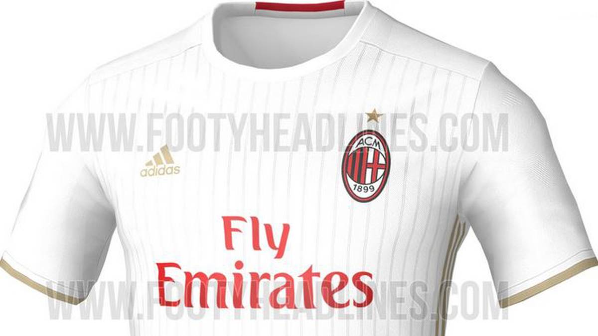 Ganz in Weiß kommt dagegen das Auswärtstrikot von Milan daher - und erinnert an die 60er-Jahre