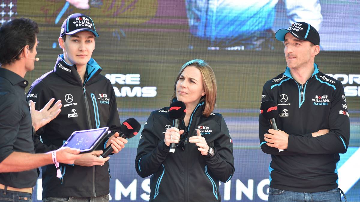 Es wäre eine Schmach für Claire Williams (M.), die die Geschicke des neunmaligen Konstrukteurs-Weltmeisters lenkt, seit ihr Vater sich größtenteils aus den Geschäften zurückhält. Im Mai 2020 verkündete die börsennotierte Williams Grand Prix Holding PLC dann endgültig, dass man einen Käufer suche
