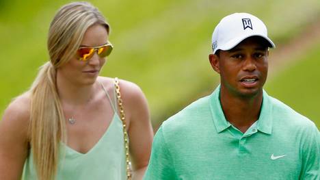 Lindsey Vonn (l.) und Tiger Woods beim US Masters in Augusta