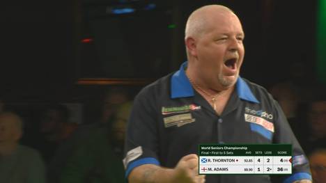 Robert Thornton holt sich erstmal den WM-Titel auf der Senioren-Tour. Mit seinem zwölften Matchdarts besiegt er Martin Adams mit 4:2.