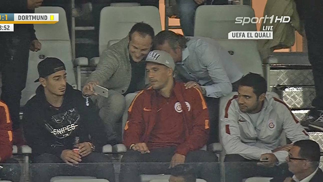 Podolski als Zuschauer beim BVB