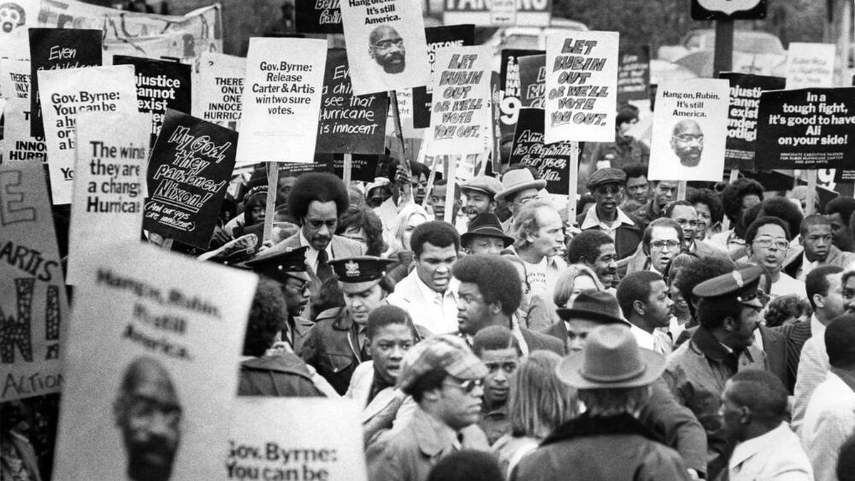 Auch Muhammad Ali demonstrierte für die Freilassung von Rubin Carter