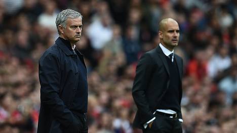 Das erste Manchester-Derby ging an Guardiola (r.)