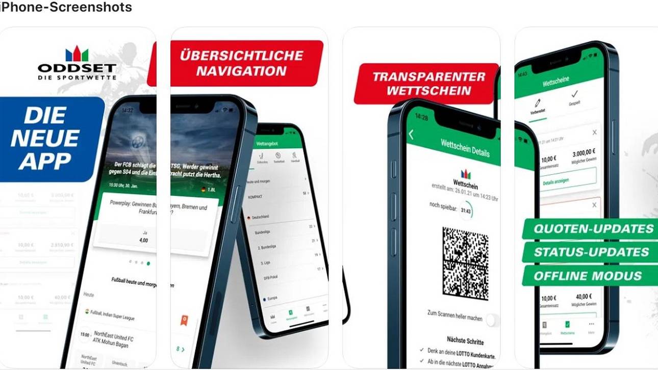 Im Apple App Store finden iOS-Nutzer die aktuelle Version der ODDSET App zum Download. 