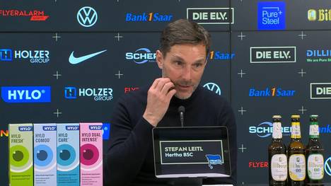 Hertha BSC spielt eine desolate erste Halbzeit, liegt schon da mit 0:4 gegen Elversberg zurück und die Fans stellen den Support ein. Coach Stefan Leitl findet dafür deutliche Worte. 