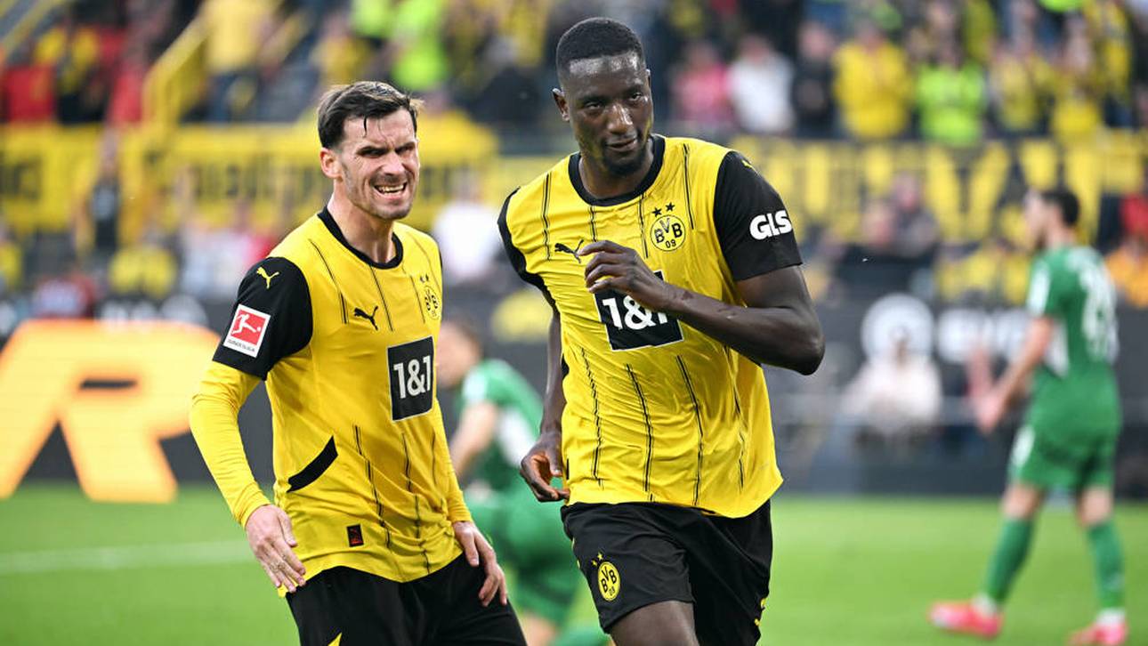 Serhou Guirassy (r., mit Pascal Groß) jubelt