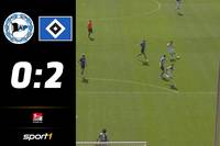 Der Hamburger SV gewinnt sein Auswärtsspiel bei Arminia Bielefeld und verschlimmert die Krise des Bundesliga-Absteigers. Laszlo Benes sorgt für ein Traumtor.