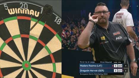 Dragutin Horvat scheitert in der ersten Runde des European Darts Matchplay in Trier. Gegner Madars Razma zeigt insbesondere in den entscheidenden Momenten die besseren Nerven.