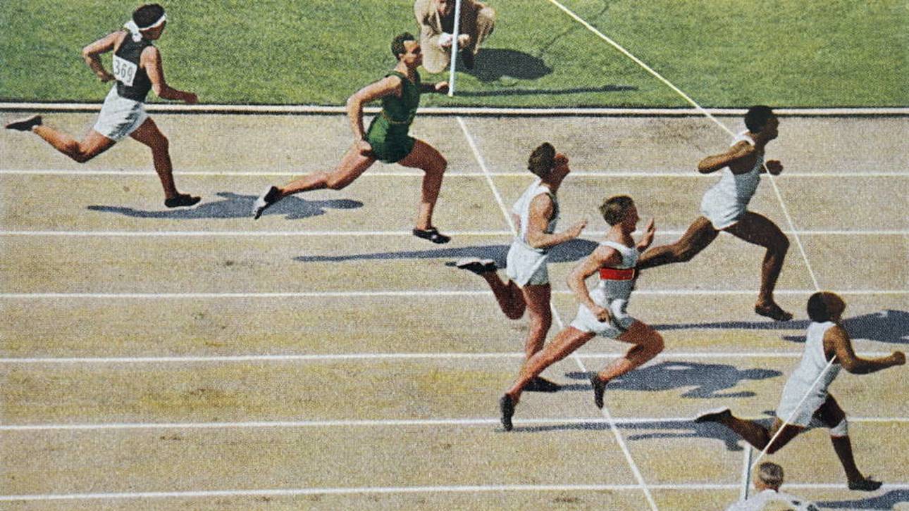 Eddie Tolans knapper Sieg über 100 Meter bei den Spielen in Los Angeles