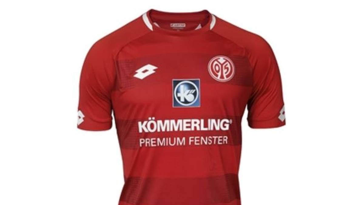 1. FSV MAINZ 05: Hellere und dunklere Rottöne ergeben auf dem neuen Heimtrikot der Mainzer einen dynamischen Streifenlook
