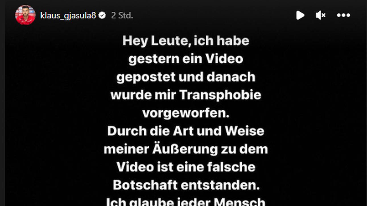 Klaus Gjasula erklärt sich nach einem Post, der als transphob verstanden wurde