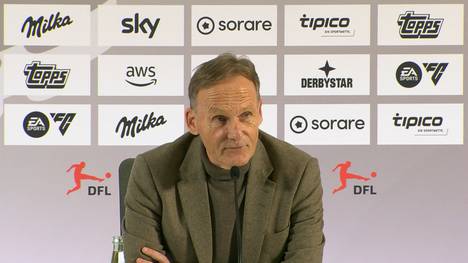 Bei der Pressekonferenz der DFL zur neuen Rechtevergabe der Bundesliga spricht DFL-Präsidiumssprecher Hans-Joachim Watzke über die Strahlkraft der Rechteeinnahmen in Europa. 