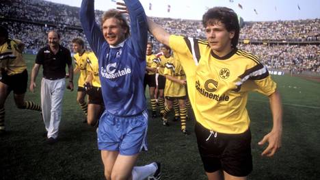 Wolfgang "Teddy" de Beer (hier mit Andreas Möller) wurde 1989 mit Borussia Dortmund DFB-Pokalsieger