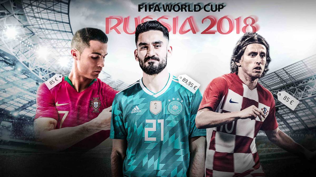 Die WM in Russland rückt immer näher. Klar, dass da auch immer interessanter wird, in welchen Trikots die Mannschaften (Bild v.l.: Cristiano Ronaldo, Ilkay Gündogan und Luka Modric) auflaufen