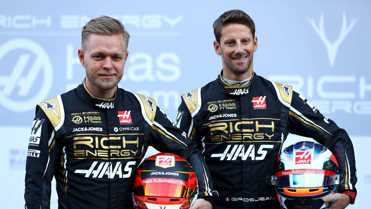 Haas: Kevin Magnussen (l.) und Romain Grosjean