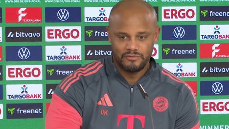 Für das DFB-Pokal-Viertelfinale gegen RB Leipzig muss Vincent Kompany einen Spieler auf die Tribüne schicken - ein Reporter fragt, ob es sich dabei um Leon Goretzka handeln könnte.