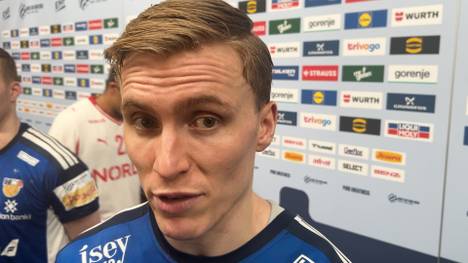 Gisli Kristjansson spricht nach der Niederlage im Halbfinale gegen Dänemark über die Schiedsrichterleistung und zeigt Unverständnis.