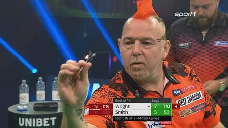 Peter Wright steht in der Darts Premier League im Halbfinale. Der Schotte besiegt den "Bully Boy" souverän mit 8:4