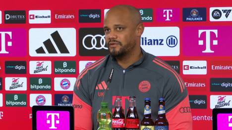 FCB-Trainer Vincent Kompany gibt eine Prognose zur Ausfallzeit von Josip Stanisic. 