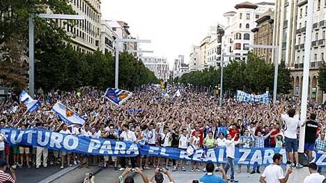 Die Fans von Real Saragossa demonstrierten für den verschuldeten Verein