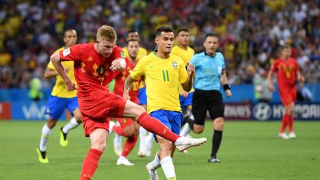Kevin De Bruyne erzielte mit einem satten Schuss das 2:0 für Belgien gegen Brasilien