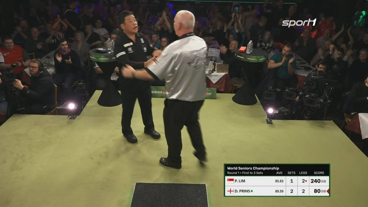 World Senior Darts Championship 2022: Dave Prins besiegt Paul Lim mit 3:1