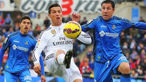 Cristiano Ronaldo (m.) gelang gegen Getafe ein Doppelpack
