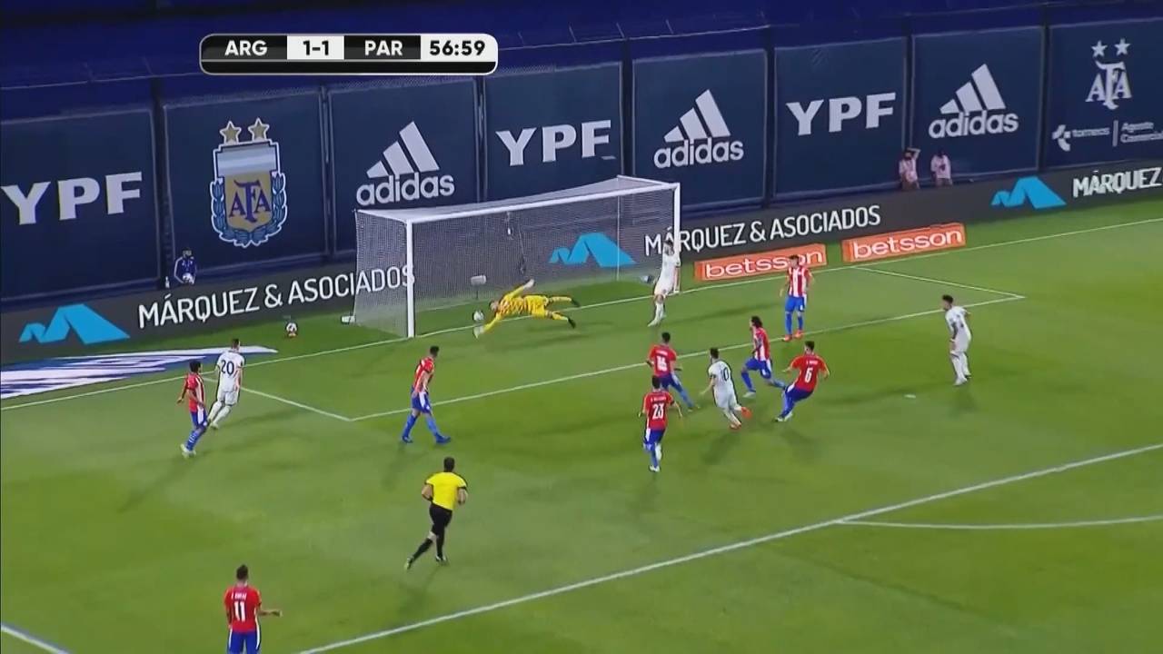 Lionel Messi wird ein Tor aberkannt: Argentinien - Paraguay (1:1)