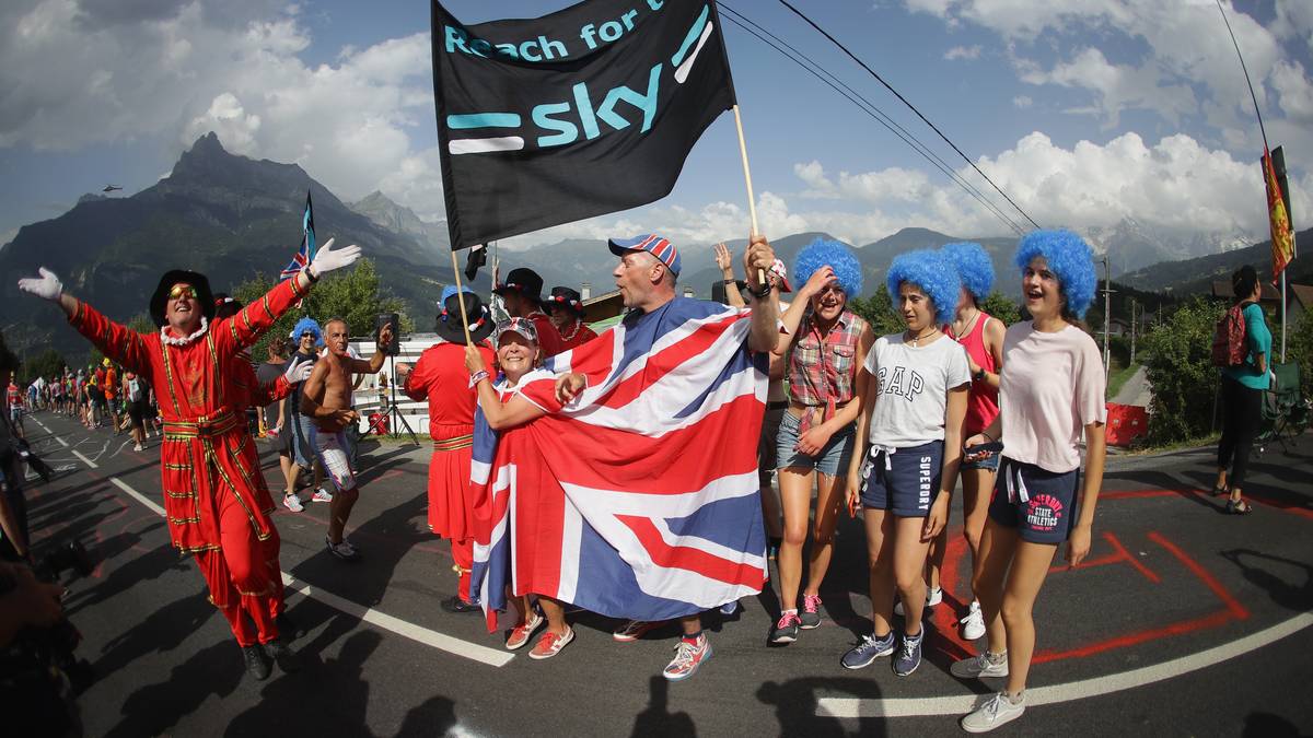 Die britischen Fans haben sich frühzeitig in Stellung gebracht, um ihren Star Chris Froome zu unterstützen