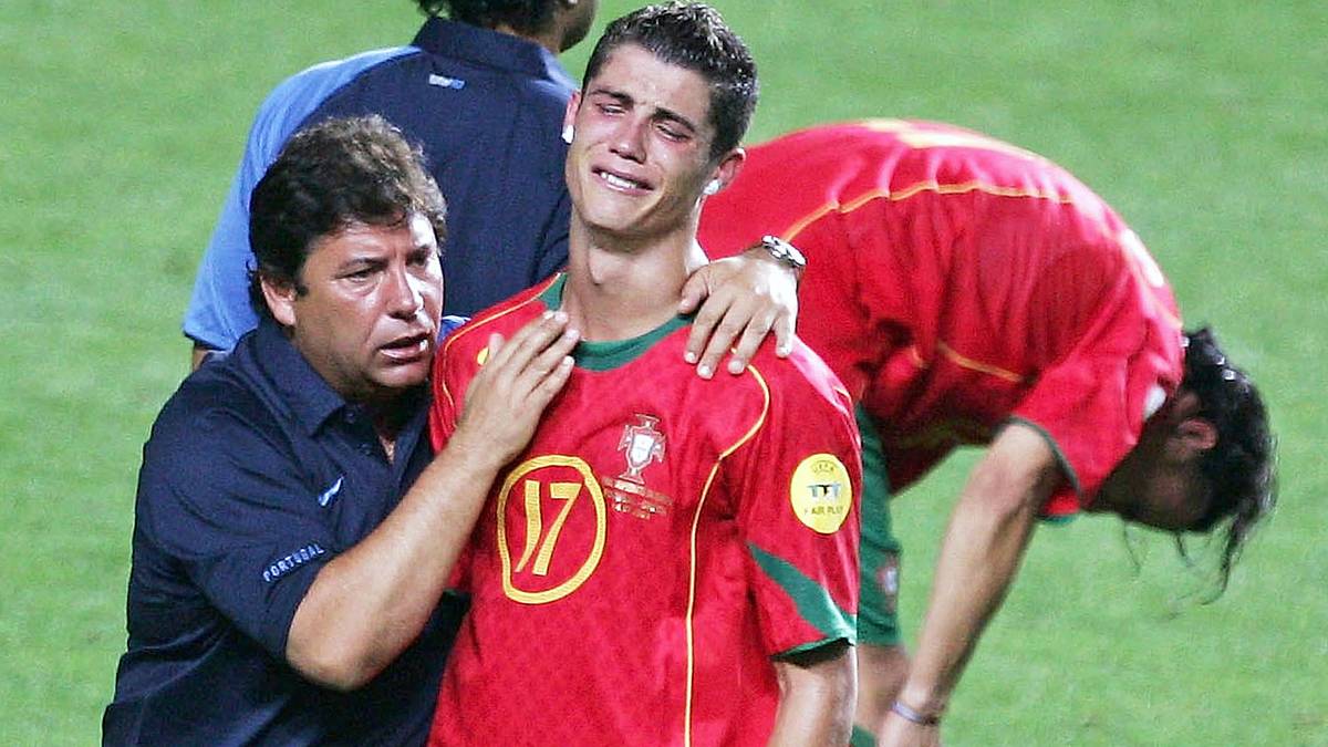 Cristiano Ronaldo nach dem EM-Finale 2004