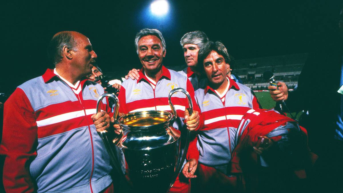 Die Krönung: Mit Trainer Joe Fagan holen die Reds 1984 das Triple aus Europapokal der Landesmeister, Meisterschaft und Ligapokal