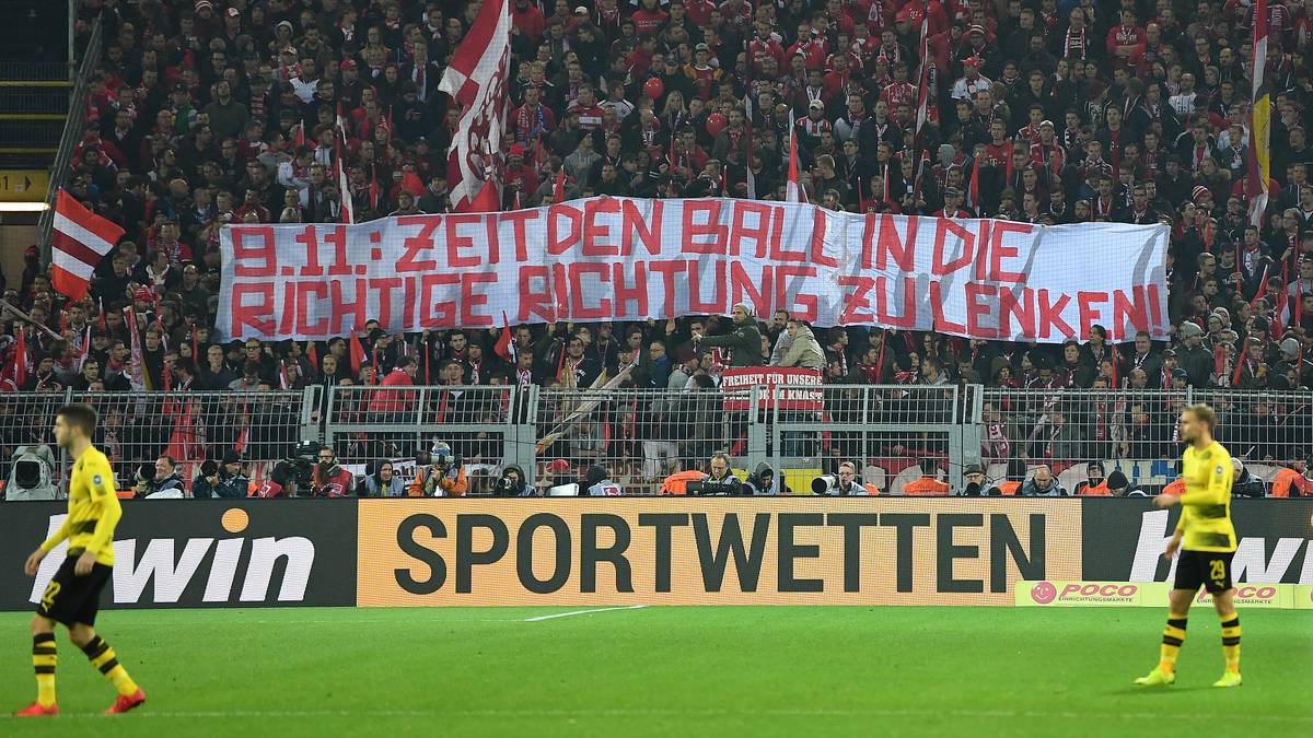 "9.11.: Zeit den Ball in die richtige Richtung zu lenken" heißt es bei den Fans des FC Bayern und auch des BVB. Eine Anspielung auf das Treffen von DFB-Verantwortlichen mit Fanvertretern am 9. November