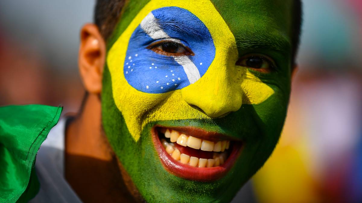 Die Brasilianer sind einer der Top-Favoriten auf den WM-Titel. Dementsprechen optimistisch ist dieser Anhänger gestimmt