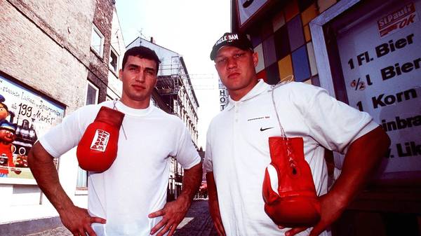 Axel Schulz und Wladimir Klitschko vor ihrem EM-Kampf 1999