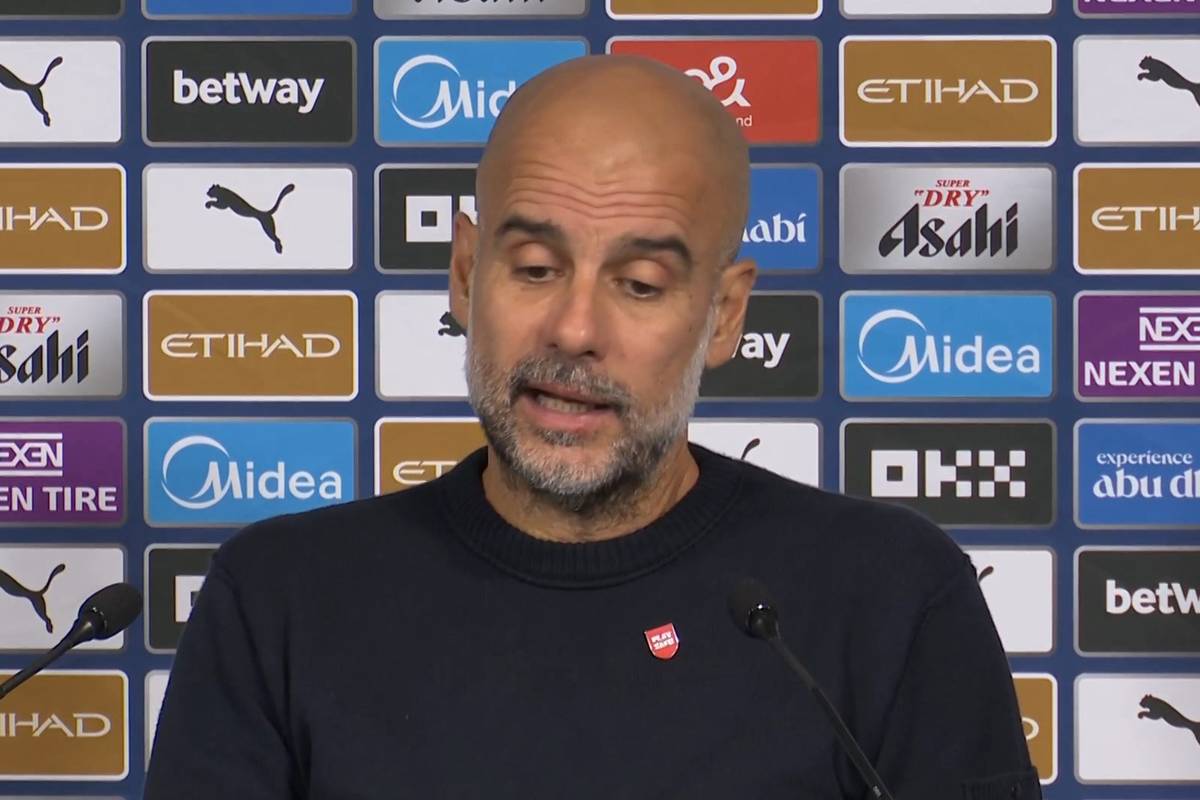 Pep Guardiola adelt Erling Haaland nach dem Doppelpack gegen Burnley. In Bezug auf die reine Torquote sei der Norweger bereits auf einer Stufe mit Lionel Messi und Cristiano Ronaldo, so der City-Coach.