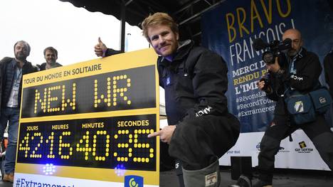 Francois Gebhart gelang ein neuer Rekord für die schnellste Solo-Weltumsegelung