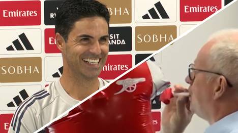 Auf der Pressekonferenz vor dem ersten Spiel der neuen Premier-League-Saison für den FC Arsenal kommt es zu einem kuriosen Moment. Ein Journalist hat eine ganz besondere Überraschung für Trainer Mikel Arteta. 