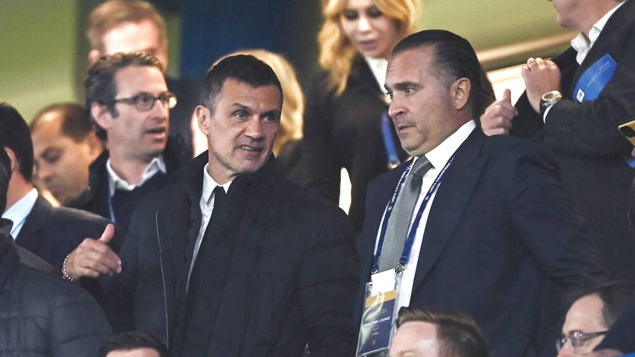 AC Mailands Technischer Direktor Paolo Maldini mit Eigentümer Gerry Cardinale von RedBird Capital Partners
