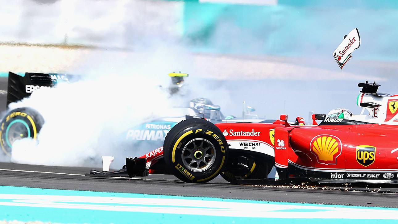 Vettel schießt Rosberg am Start ab